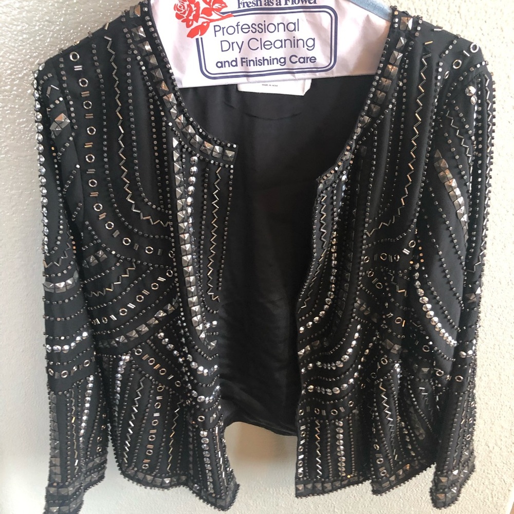 Black / silver stud blazer